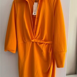 Orange Wrap Dress